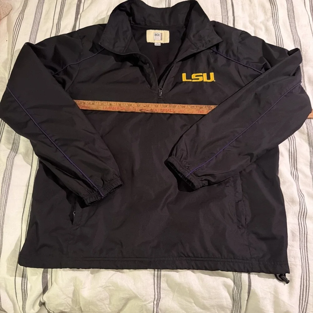Rare LSU TIGERS 1990-2000's vintage Box Seat Clothing Co quarter-zip jacket XXL